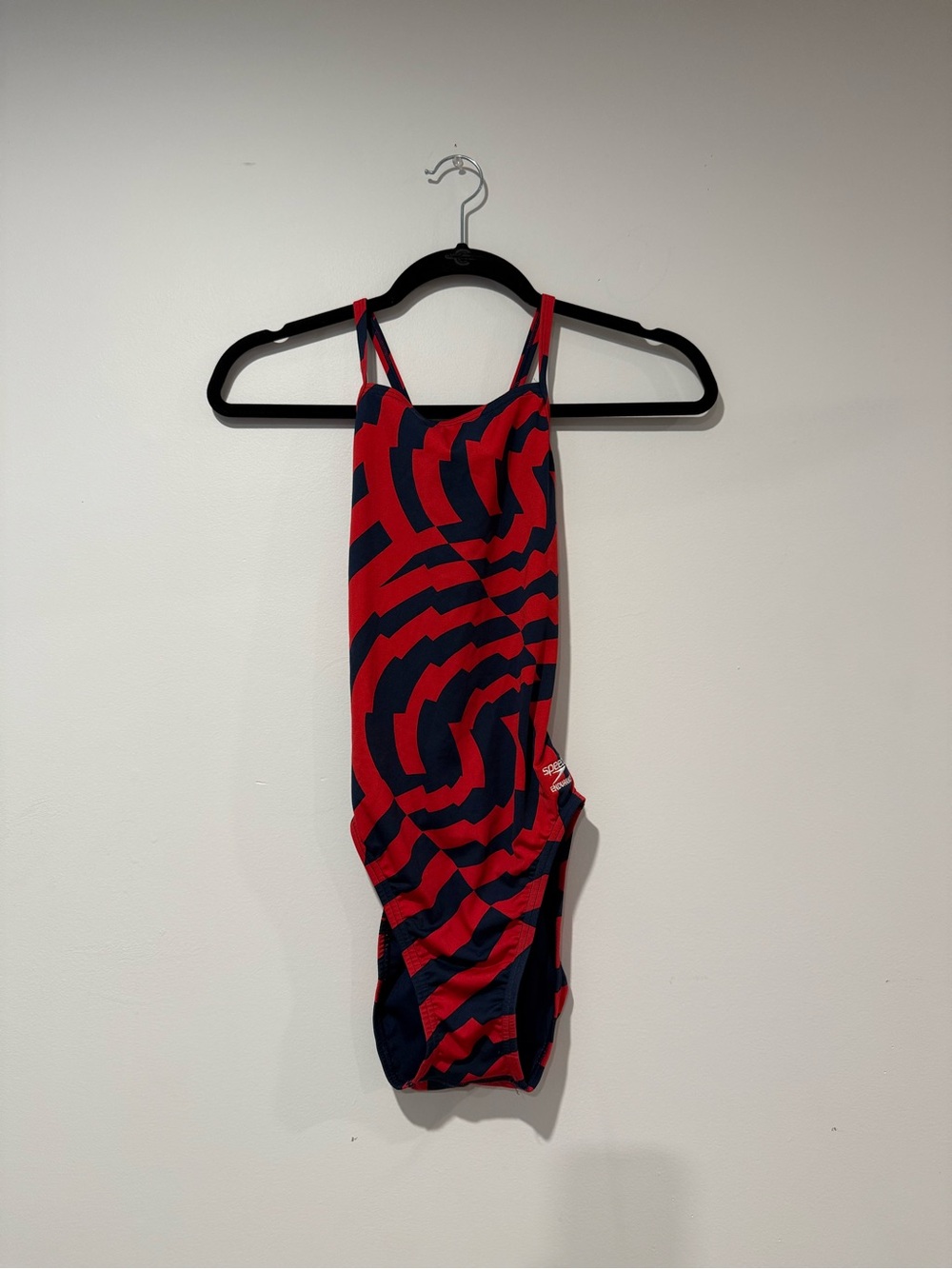 Speedo Womens Endurance Vortex Maze Swimsuit Navy Blue & Red Size 6